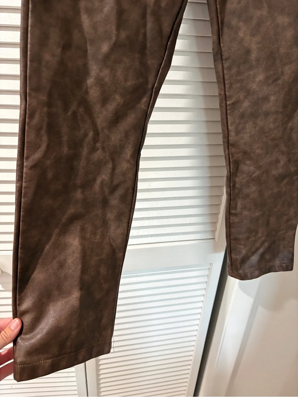 Pretty Little Thing Brown Faux Leather Trousers